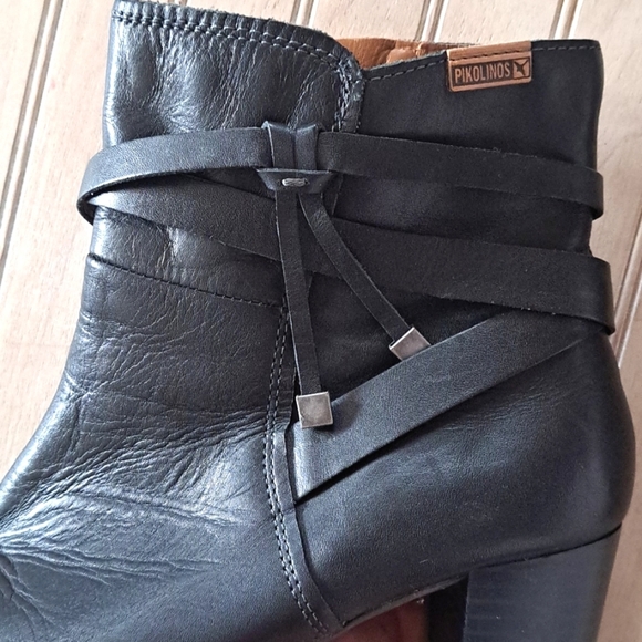 Pikolinos Verona Classic Black Heeled Leather Ankle Boots Size 39 US size 8.5-9 - Picture 9 of 11